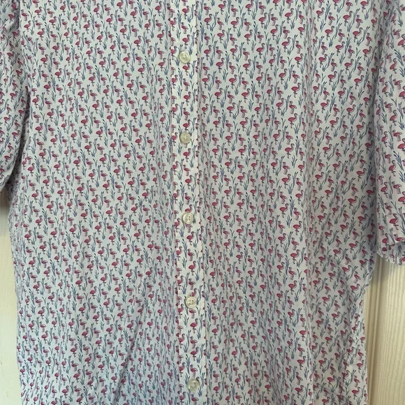 Jos A Bank 1905 Men’s Short Sleeve Button Down Shirt Flamingo Print Size XL - Picture 4 of 9